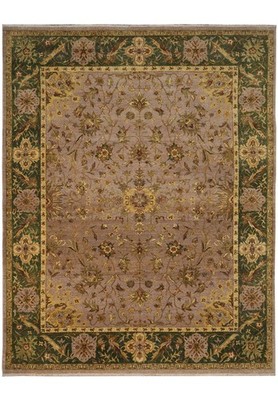 9x13' Brown Khaki Green Handmade Rug #52928