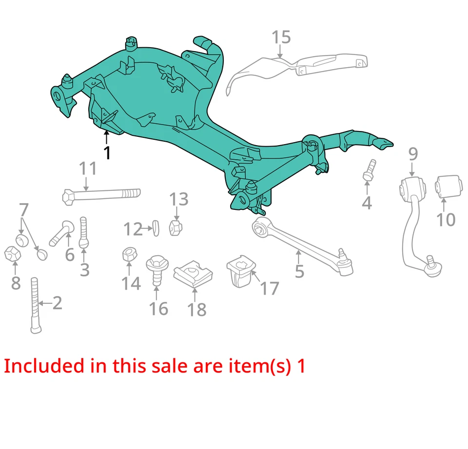 Crossmember/K-Frame Front Suspension Fits 95-01 BMW 740i 30516106 - Image 3 of 4