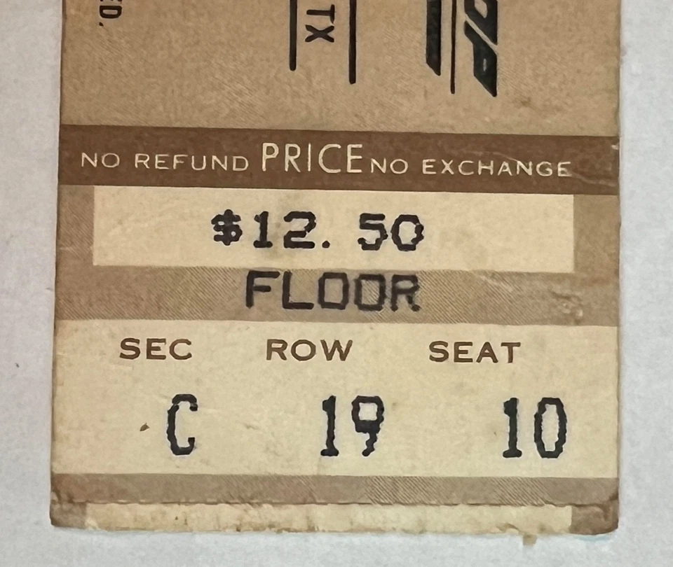 Boleto de piso de conciertos ZZ Top Convention Center Arena San Antonio TX - 1983 Foto 2 de 4