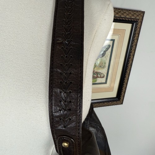 Sigrid Olsen Women's Handbag Chocolate Brown Leather Magnetic Shoulder Hobo Bag - Picture 4 of 14