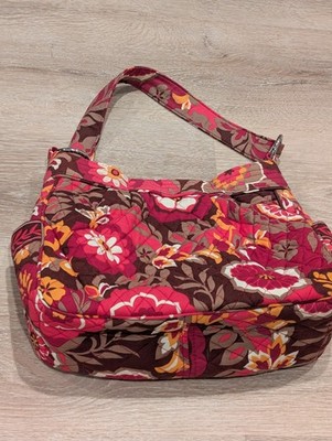 Vera Bradley Carnaby Reversible Hobo Shoulder Single Strap Floral Cotton Bag