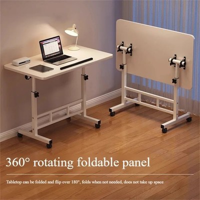 Höhenverstellbarer rollbarer Laptoptisch stehend über Bett Stehtisch Rollen UK