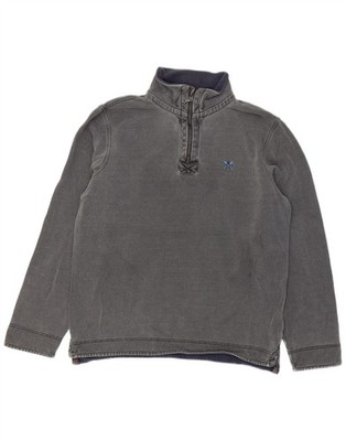Crew Clothing Herren Zip Neck Sweatshirt Pullover Medium Grau Baumwolle BI01