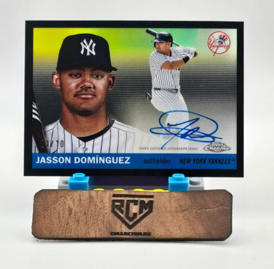 2025 Topps Chrome Platinum Jasson Dominguez 1/10 On-Card Auto Black Refractor