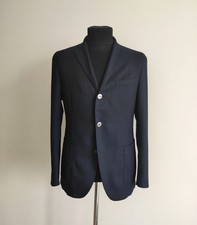 BOGLIOLI Soho Mens Wool Lightweight Navy Blue Blazer Jacket Size IT 52 US 42