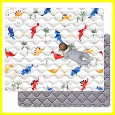 50" x 50" Foldable Baby Play Mat, Odorless Foam Microfiber Floor Mat, Hypoal...