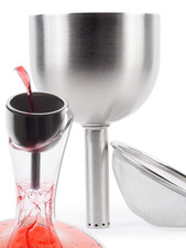 Imbuto Piccolo Con Filtro in Acciaio Inox 3In1 - Decanter per Vino, Aeratore per