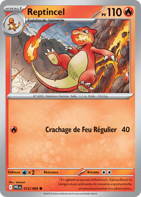 Pokemon Karte Reptincel 012/094 Commune Geisterflammen