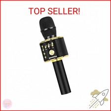 BONAOK Wireless Bluetooth Karaoke Microphone, 3-in-1 Portable Handheld Mic Speak