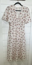Cider Dress Women’s Floral Peek A Boo V-Neck Ruffle Sleeve Cottagecore Babydoll
