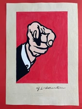 Roy Lichtenstein (Handmade) Drawing On Old Paper signed and stamped