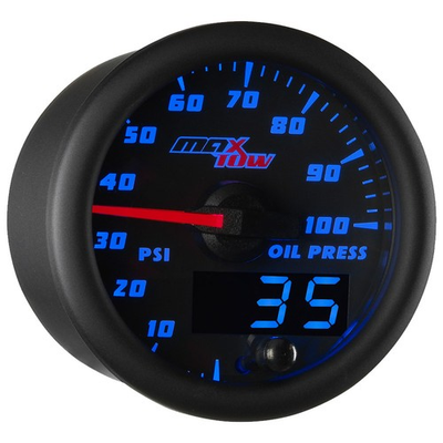 #ad #ad 52mm Black amp; Blue MaxTow Double Vision Oil Pressure Gauge $114.99