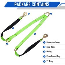 2 X 4 V-bridle Straps Snap Hooks Axle Strap Low Profile V-assembly Trailer 2 X 4 V-bridle Straps Snap Hooks Axle Strap Low Profile V-assembly Trailer