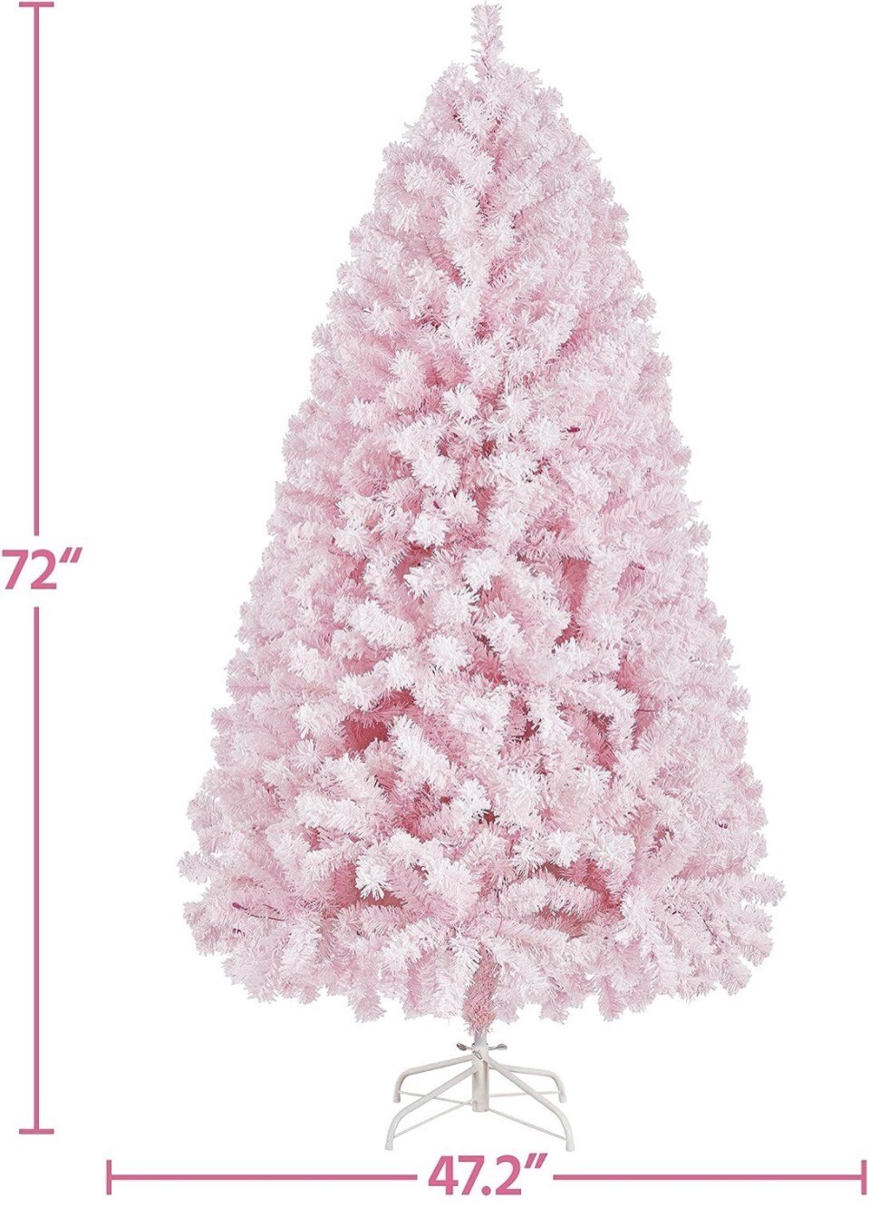 Yaheetech 6ft Pink Prelit Christmas Tree Snow Flocked, 820 Tips, 250 Lights eBay