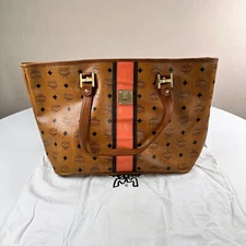 MCM VISETOS LEATHER SHOLDER BAG BROWN WITH DUST BAG