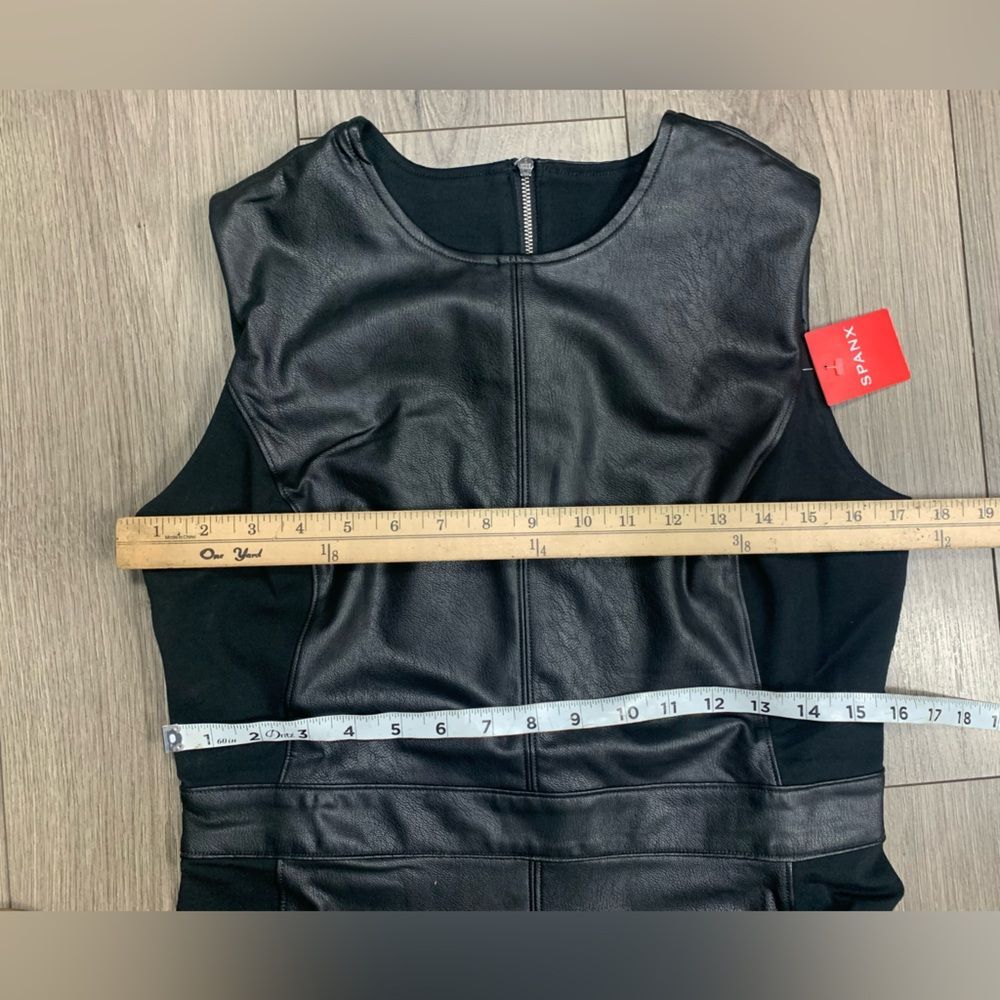 Spanx Dresses | Spanx Leather-Like Combo Fitted Dress | Color: Black | Size: M | Rgalaz's Closet