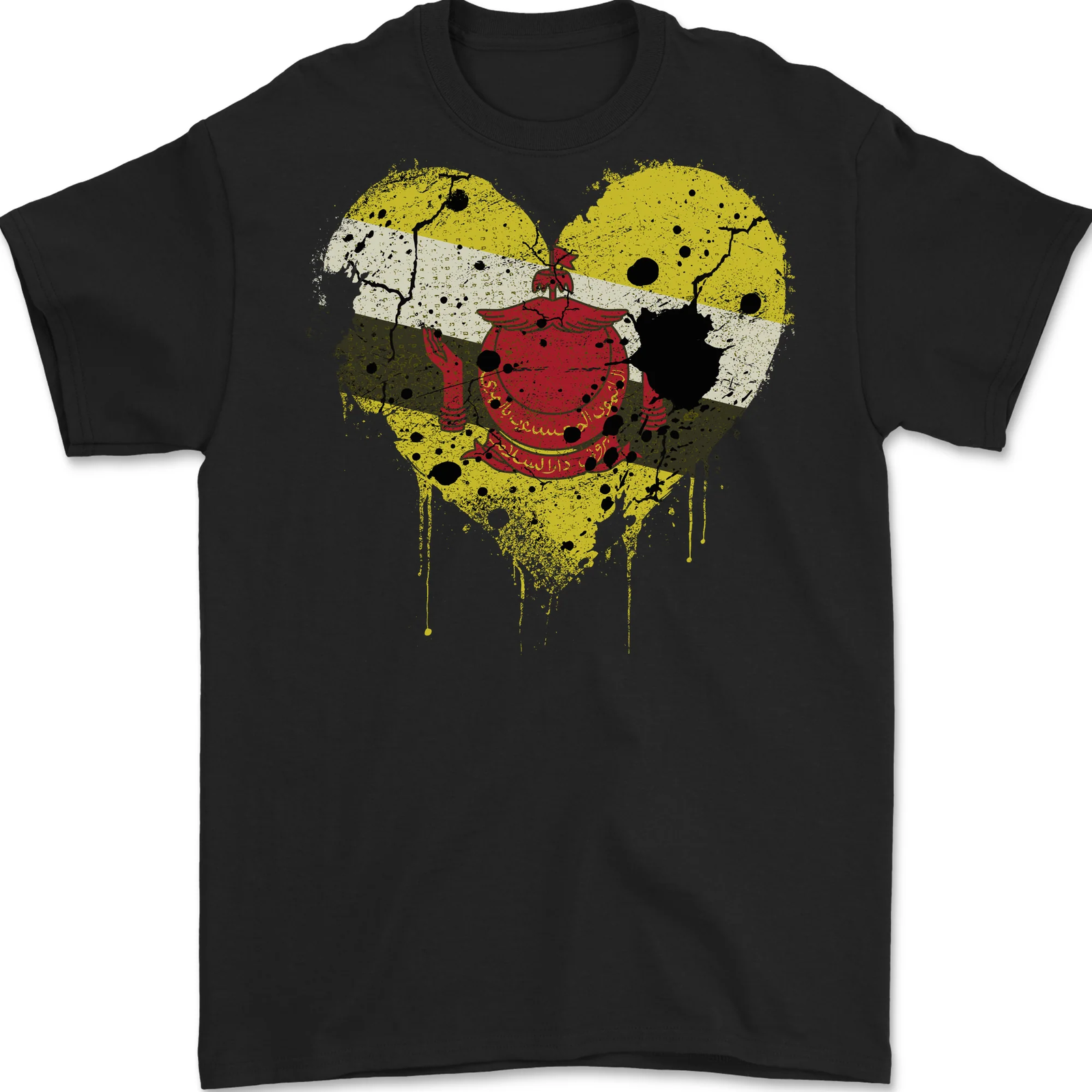 Love Brunei Flag Bruneian Day Football Mens T-Shirt 100% Cotton