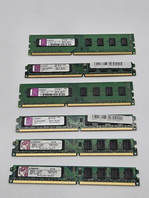 Kingston Technology PC2 PC3 2GB KVR667D2/2GR Elpida Memory Module Lot of 6