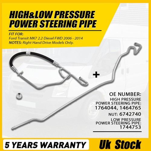 Low Pressure Power Steering Return Pipe For Ford Transit 2.2D Diesel FWD (2006-2014) - RTG Brand