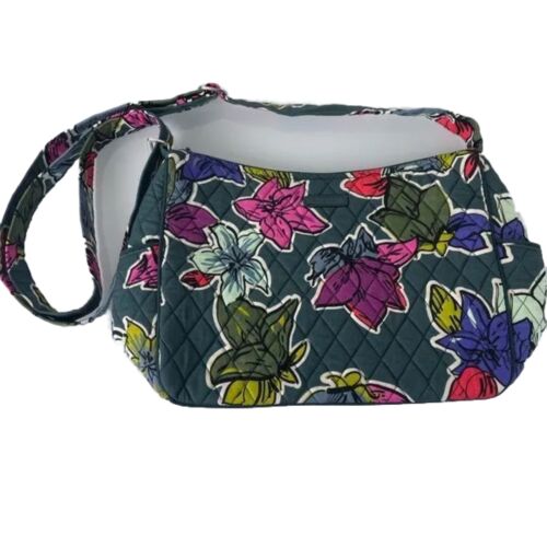 Vera Bradley Green Floral Shoulder Bag Purse - image 1
