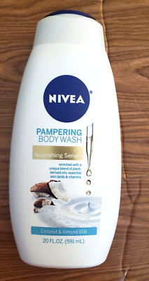 2 PACK  NIVEA  PAMPERING BODY WASH WITH COCONUT & ALMOND MILK   20FL OZ EACH