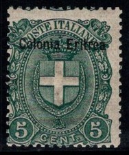 Érythrée 1895-99 Sass. 14 Neuf ** 100% 5 c...