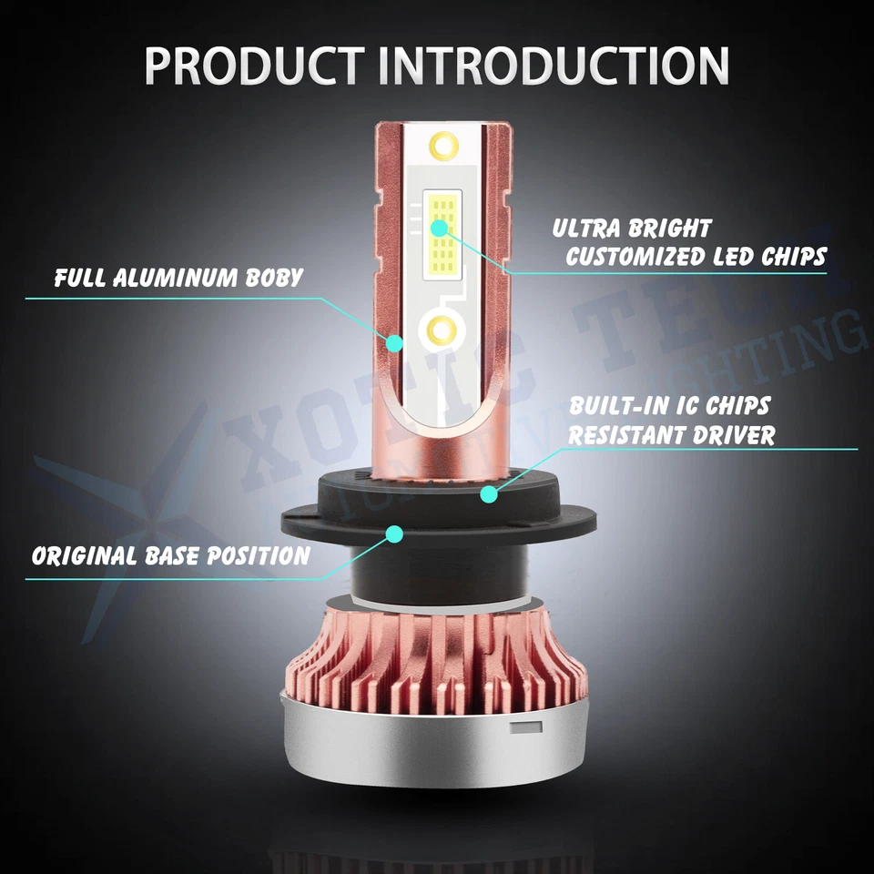 Faróis de LED H7 8000K lâmpadas DRL de feixe alto para Hyundai Elantra Veloster Genesis - Imagem 3 de 4