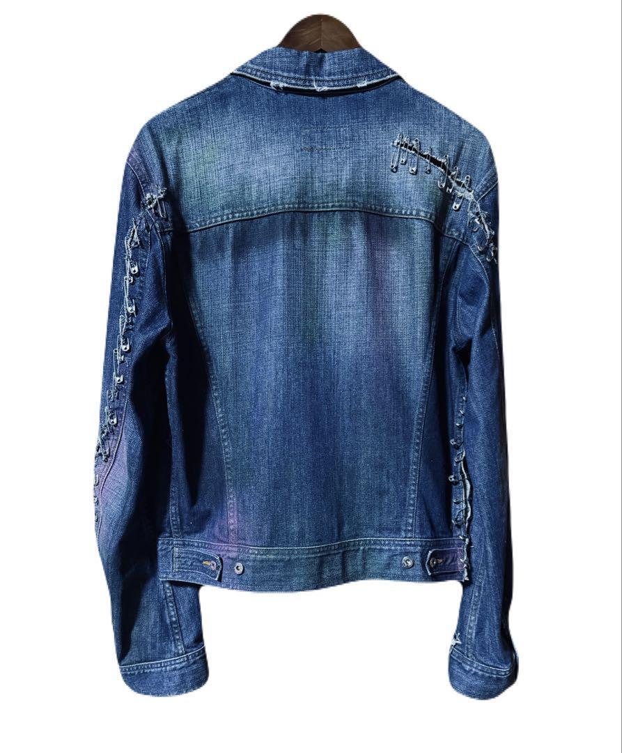 Dolce&Gabbana Men XL 00S D&G Safety Pin Denim Jacket Archive Y2K