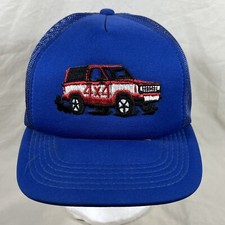Vintage 4 X 4 Off-road Muddling Blue Red Trucker Hat Mesh Snapback Collectible
