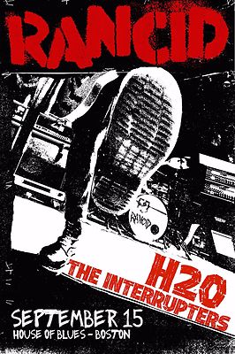 RANCID / H20 / THE INTERRUPTERS 2015 BOSTON CONCERT TOUR POSTER