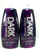 LOT 2 Ed Hardy DOWN RIGHT DARK 30X Black Bronzer Indoor Tanning Bed Lotion