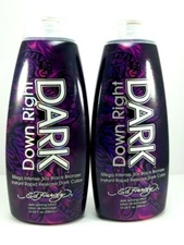 LOT 2 Ed Hardy DOWN RIGHT DARK 30X Black Bronzer Indoor Tanning Bed Lotion 