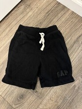 Gap Kids Boys Black Fleece Drawstring Logo Shorts Size S