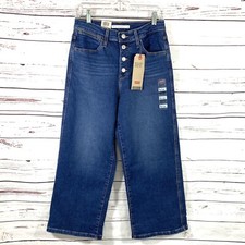 Levi  s Mile High Jeans Women  s 27 Blue Cropped Wide Leg Jeans Vintage Style New