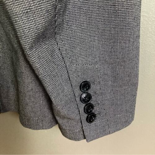 Kenneth Cole jacket blazer men's 44 Large military mandarin collar tweed check - Picture 8 of 14