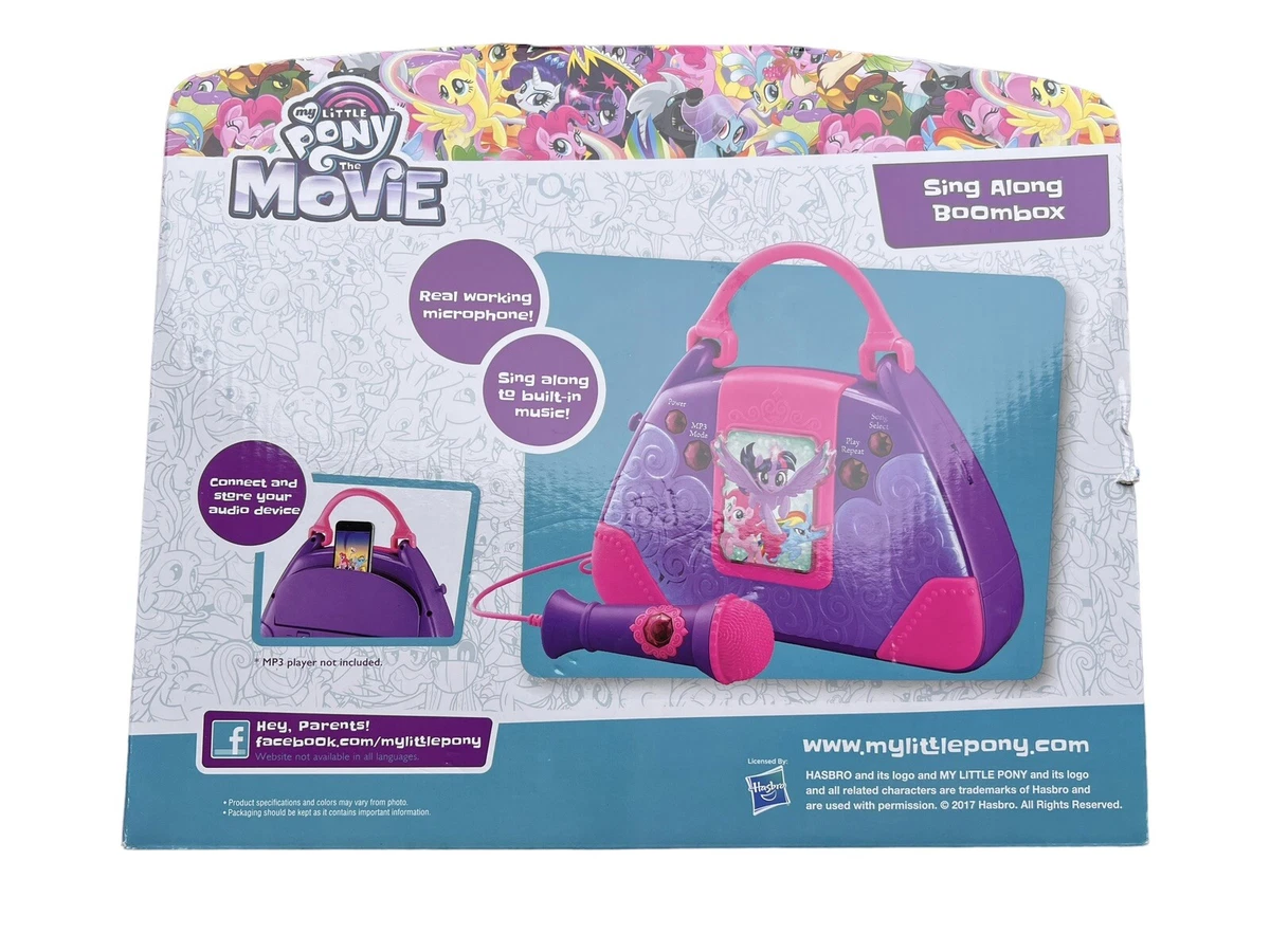 My Little Pony Karaoke Sing Along Purse Boombox Real Microphone Lights New 17