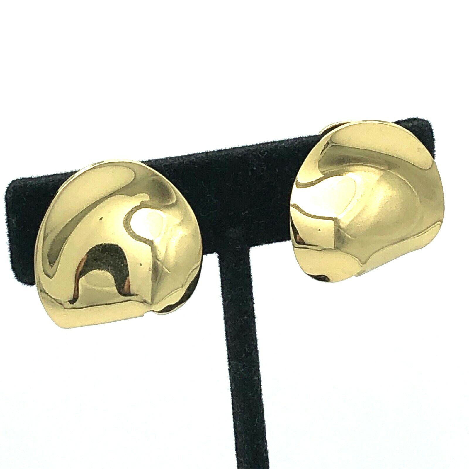 Christian Dior Earrings Modernist Gold Tone Clip … - image 5