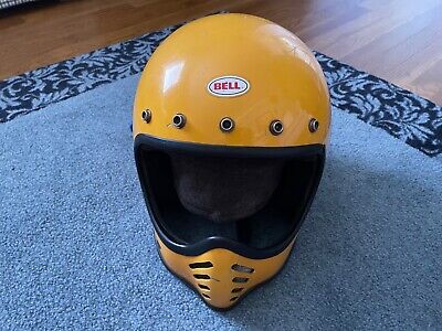 Vintage 80's BELL Moto 3 Yellow Helmet | Adult | Size 7 1/4 Vintage 80's BELL Moto 3 Yellow Helmet | Adult | Size 7 1/4