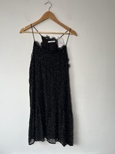 Mango Hand Embellished Little Black Dress Large New With Tags Party Cocktail 