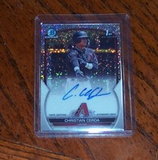 2023 Bowman Chrome Christian Cerda Speckle Refractor Auto 055/299 Diamondbacks
