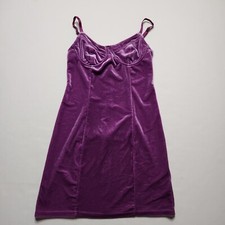 Urban Outfitters Velour Sleeveless Dress Back Zip Size Small Purple O6