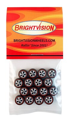 16 Brightvision Redline Wheels   16 Small US Dull Chrome Bearing Style Wheels