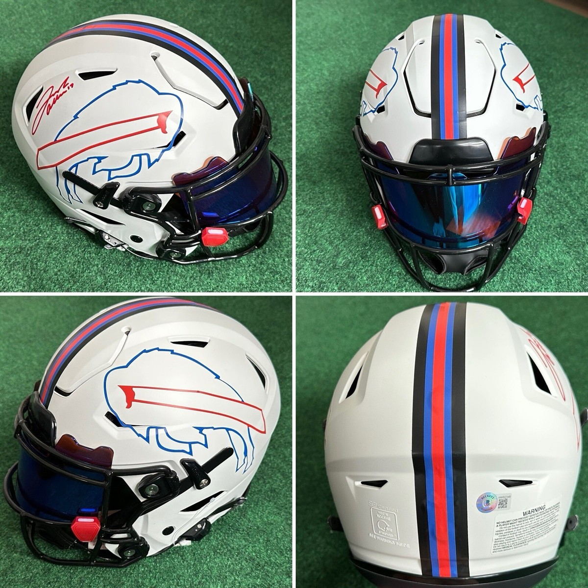 JOSH ALLEN Buffalo Bills ALTERNATE WHITE Flex Helmet Signed/Auto