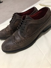 Mens Brown Leather Brogues By BASE LONDON - UK Size 6, EU Size 40