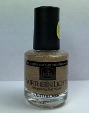 INM Northern Lights Gold Hologram Top Coat, Fast Drying, 1/2 Ounce