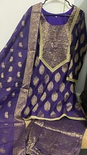 Latest Pure Jaquard Work Banarasi Purple Color Shalwar Kameez  Duppata