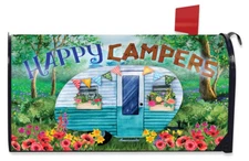 Spring Happy Campers Floral Magnetic Mailbox Cover Standard Briarwood Lane