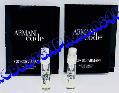 LOT of 2~ Giorgio Armani ARMANI CODE Eau de Toilette .05oz/1.5ml CARDED SAMPLES 