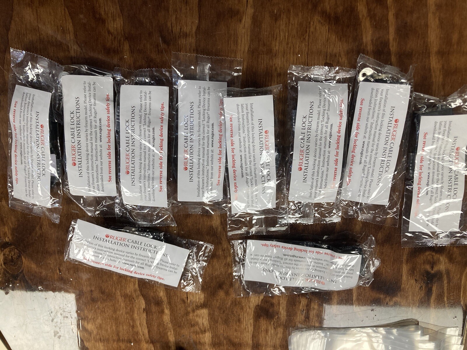 Lot of Ten (10) RUGER GUN LOCK cable lock Pistol Rifle Shotgun Revolver