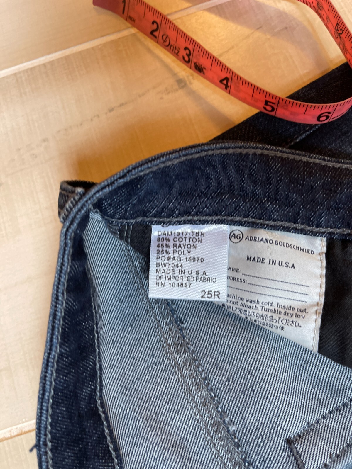 ADRIANO GOLDSCHMIED the ballet slim boot  DENIM JEANS SIZE 25 R women's 31" ins thumbnail 5